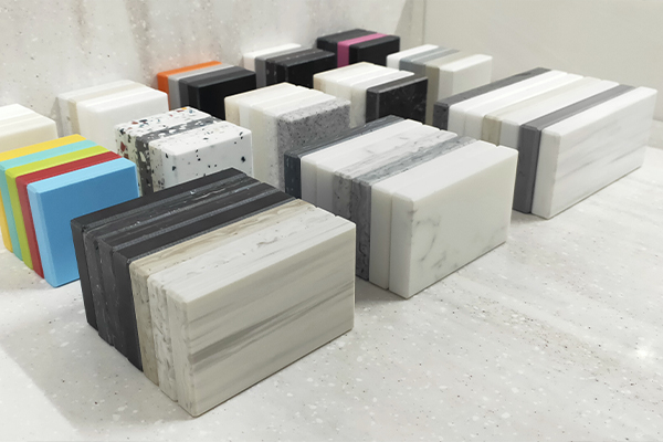 muestra de superficie sólida de corian