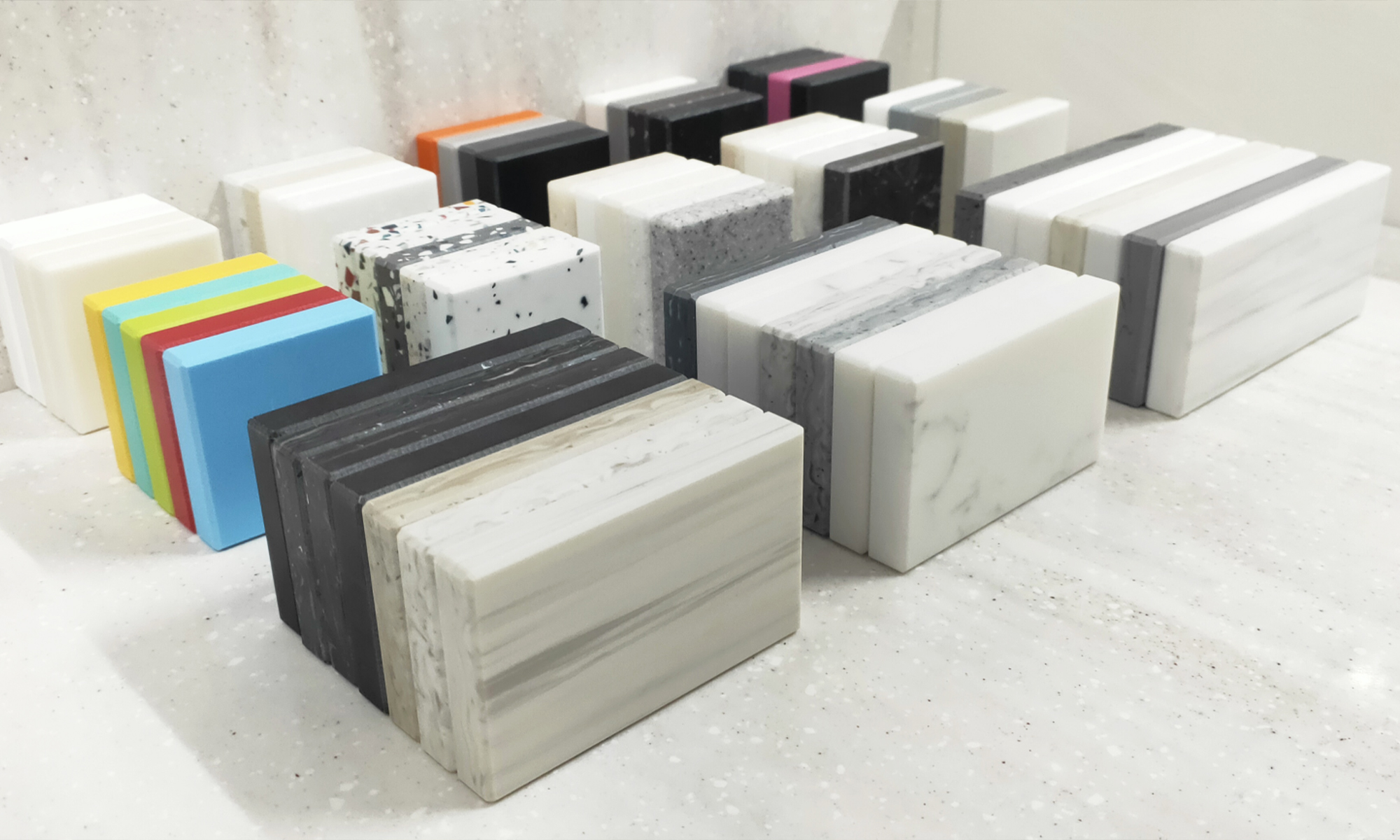muestra de superficie sólida de corian