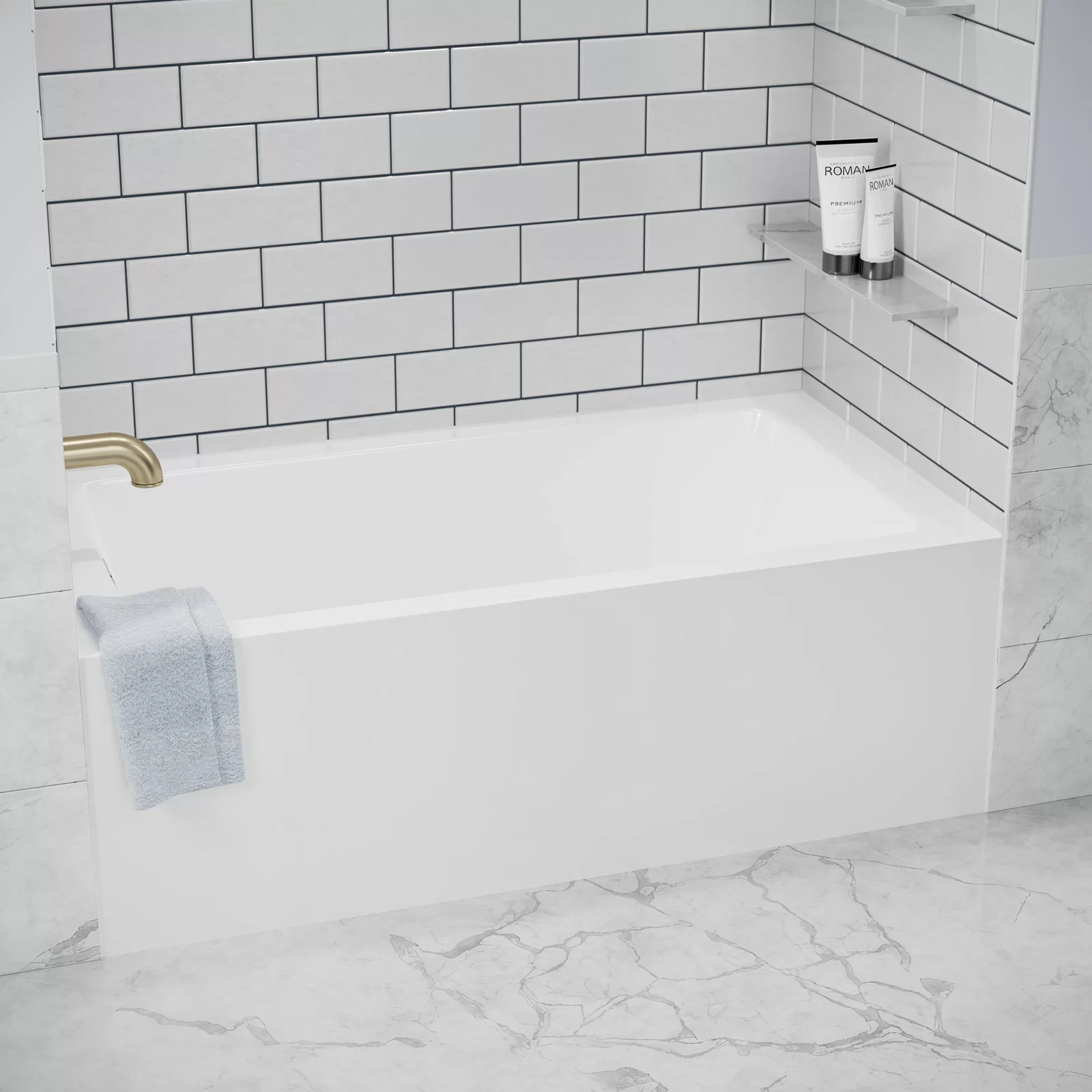 bañera de piedra falsa